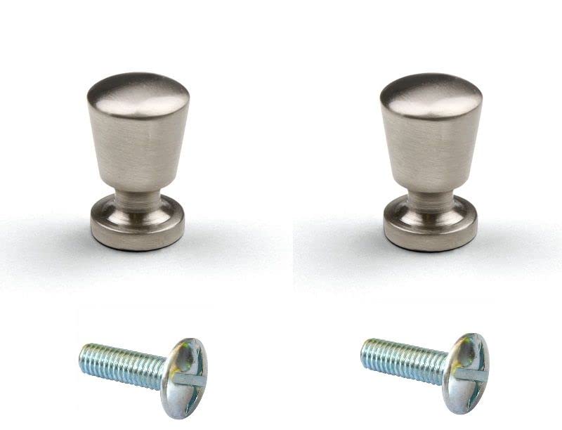 cyclingcolors 2 x Furniture Knobs Metal Brushed Nickel 15 mm Silver Chrome-Plated Modern Cabinet Handles Drawer Knob