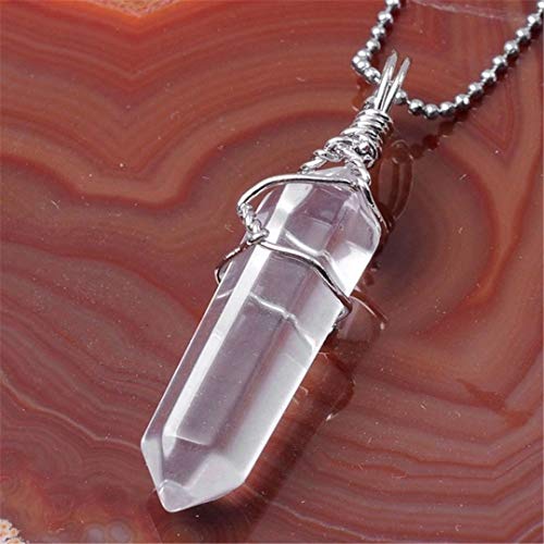 3 Double Terminated Wire Wrapped Pendant One Each of Amethyst, Quartz and Rose Quartz Pendants
