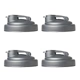 reCAP Mason Jars POUR, Wide Mouth, Canning Jar Lids, Silver - 4 Pack