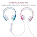 Wired Volume Limited Kids Headphones with Microphone and Music Sharing for Boys Girls Children by Agolds (Pink)
