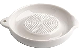 Marhynchus Porcelain Grater Plate Ceramic Garlic Onion Cheese Ginger Grater with Ergonomic Design for Cooking Garnishing Mult