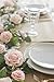 Ling's Moment Artificial Rose Flower Runner Rustic Flower Garland Floral Arrangements Wedding Ceremony Backdrop Arch Flowers Table Centerpieces Decorations (5FT Long, Blush Pink Roses)