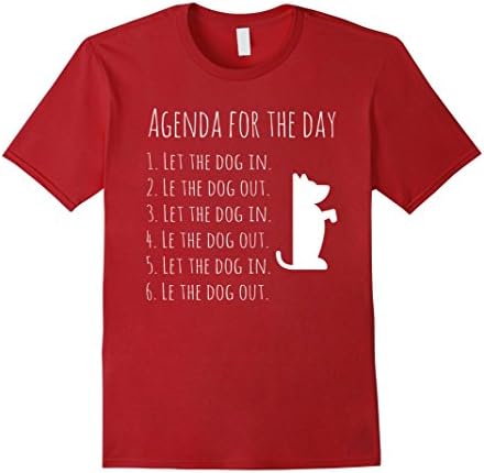 Men's Agenda For The Day Funny In Out Dog Potty Walk Slave Shirt Large Cranberry