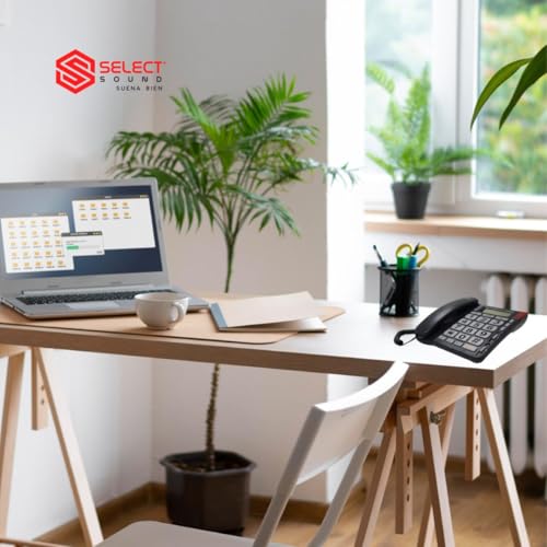 Select Sound | Teléfono Alámbrico con Numeros Grandes e identificador de Llamadas con función de Manos Libres para Casa U Oficina