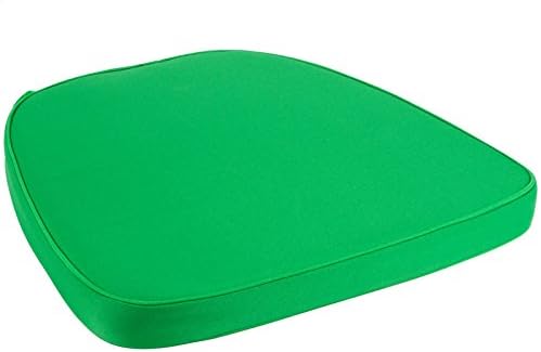 Chair Pad | Seat Padded Cushion with a Polycore Thread Soft Fabric with Straps and Removable Zippered Cover (Emerald Green)