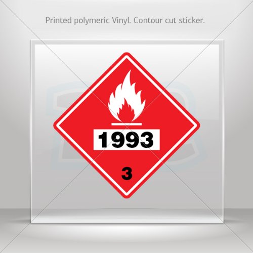 Sticker Hazard Classification Class 3: Flammable Liq, N.o.s, Combust (5 X 5 Inches)