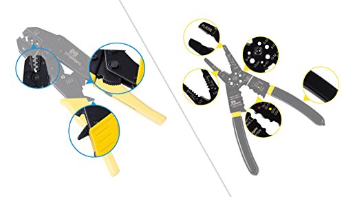 Wire Terminals Connectors Ratcheting Adjustable Crimping Plier - By geegadgets (Multi pack) (Certified Refurbished)