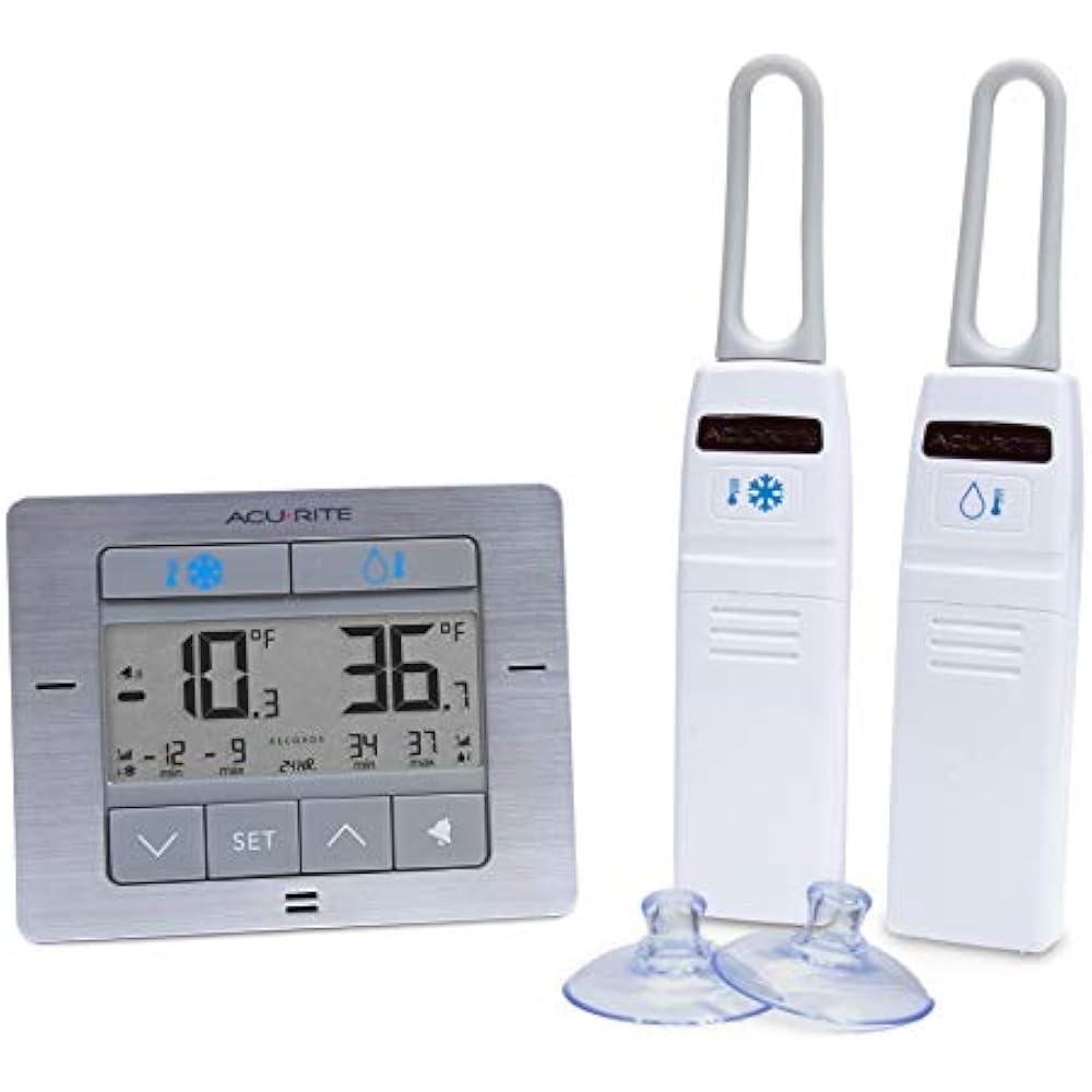 00515M Refrigerator Thermometer With 2 Wireless Temperature Sensors