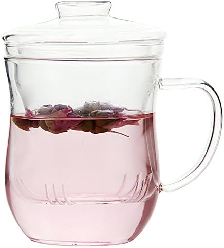 TIANXI Personal All Glass Made Tea Infuser Mug Teapot 13.8 oz