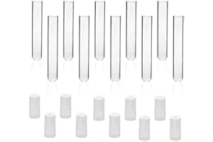 ULAB Scientific Glass Test Tubes with Autoclavable Caps, Vol.10ml, 16x100mm, Medium Borosilicate Glass Material, Pack of 20, UTT1009