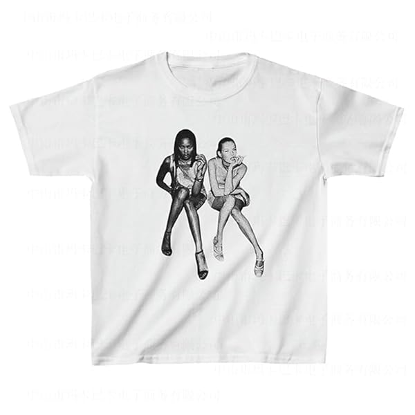 HOHOPEACH BABY TEES Y2K SHIRT 90S OUTFIT WOMAN 2000S FASHION GRAPHIC TEES Y2K CUTE SHIRTS VINTAGE CLOTHES (WHITE08,L,LARGE)