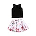 Sunbona 2pcs Toddler Baby Girls Sleeveless T Shirt Tops+Floral Skirt Dress Summer Princess Casual Party Outfit Clothes (Black, 5T(4~5years))