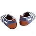 LIVEBOX Newborn Baby Cotton Stripes Soft Sole Infant Prewalker Toddler Shoes (L: 12~18 Months, Blue and White)