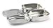 Cal Tiffin Stainless Steel OVAL Bento Lunchbox 40 oz, 3-compartment - Eco friendly, Dishwasher safe, BPA free, Plastic free