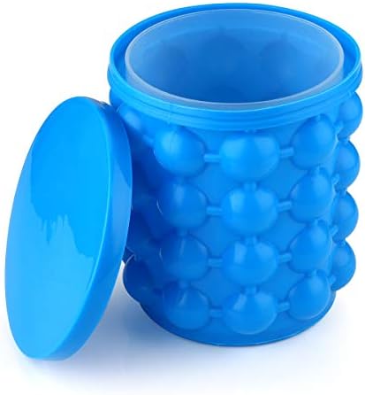 Ice Cube Maker silicone Trays Molds，silicone ice bucket of the Revolutionary Space Saving Ice Cube Maker genie,cube barrel, Dual-Chamber, For Chilling Burbon Whiskey,Cocktail,Beverages