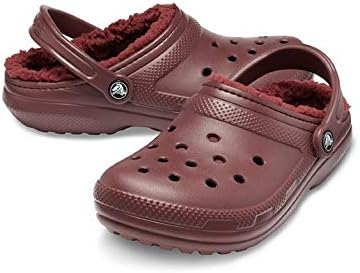 red crocs with fur inside