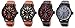 Readeel Mens Sports Wrist Watch Leather Strap Quartz Date&Week Men Watches,Brown