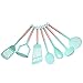 COOK With COLOR 7 Piece Nylon Cooking Utensil Set with Copper Handles - Mint Green
