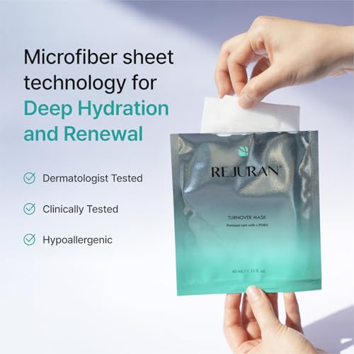 REJURAN® Turnover Mask, c-PDRN® (5ea) – Original Salmon DNA for Firming, Hydration, Repairing & Revitalizing. Achieve Youthful, Radiant Skin. Korean Skincare. Ultra Microfiber Sheet Mask
