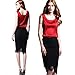Zmart Women's Sexy Round Neck Silk Satin Camisoles Tank Tops Red X-Large