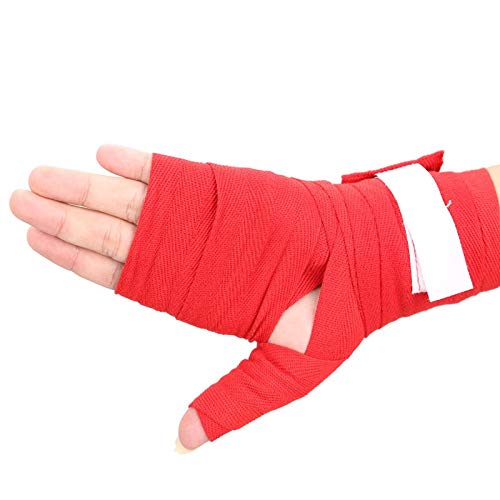STORE-HOMER - 1 Pair/2PCS Boxing Handwraps Bandage MMA Training Wrist Protect Punch Red Boxing Ring Handwraps Magic Sticker 2.4M Color Random - Thumbnail 3