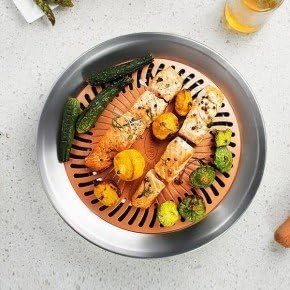JOHN RICHARD Stainless Steel Gas and Grill Smokeless BBQ Pan Stove Top (Orange)