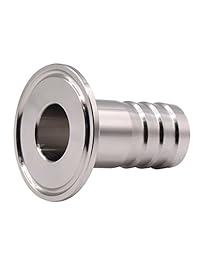Dernord   Adaptador de manguera de 1.5 in con triple abrazadera a manguera de barbacoa SUS304