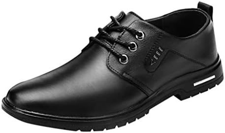 Cebbay Men's Leather Shoes,Mens Large Size Fashion Lace-up Flat-Bottomed Heel Shoes,Suit Dress Business Shoes 39-44