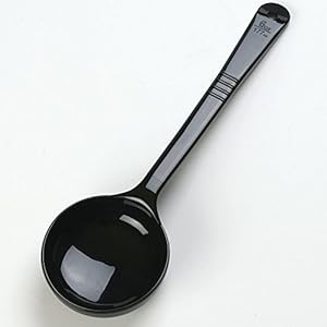 Image of Carlisle Measure Miser 6 oz Black Plastic Solid Long Handle Portion Control Spoon - 13 1/4"L