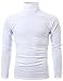 Ohoo Men's Fleece Turtleneck Sweater Slim Fit Lightweight Pullover / DCT001-WHITE-XL