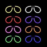 Lumistick Aviator Glow Eyeglasses | Light Up Neon Glow Eyewear | Illuminating Eye-catching Party Wear | Non-Toxic & Kids Safe Light Up Fluorescent Specs with Connectors (Assorted, 50 Eyeglasses)