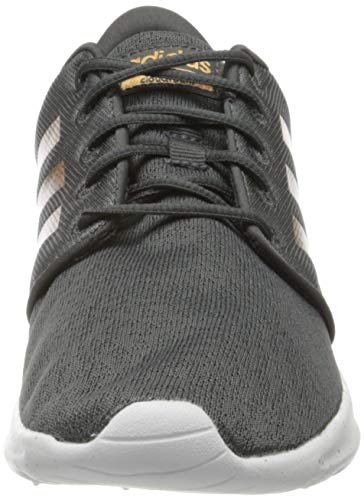 adidas Women's Cloudfoam QT Racer Xpressive-Contemporary Cloadfoam Running Sneakers Shoes, Grey Six/tactile gold met./ftwr White, 5.5 M US