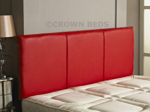 CROWNBEDSUK QUALITY FAUX LEATHER ALTON HEADBOARD IN 2ft6,3ft,4ft,4ft6,5ft,6ft NEW!!!!! (5FT KINGSIZE, RED)