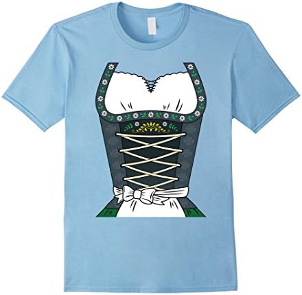 Men's Dirndl Dress Oktoberfest T-Shirt or Halloween Costume Medium Baby Blue