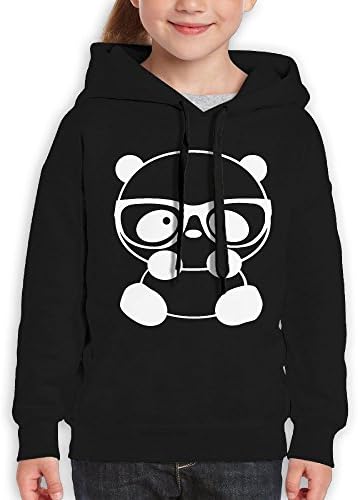 Youth Panda Nerd With Glasses Pullover Casual Hoodie