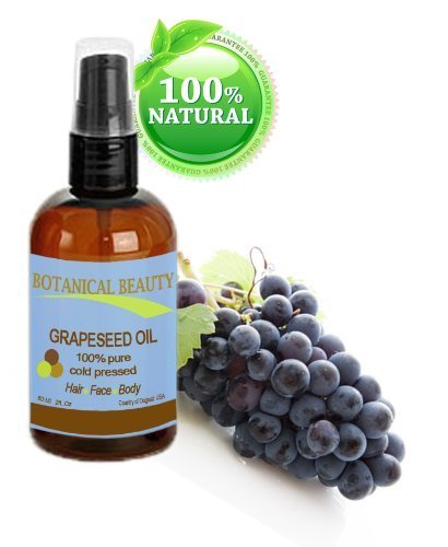 Botanical Beauty Grapeseed Oil, 100% Pure, Cold Pressed.. 2 oz-60 ml
