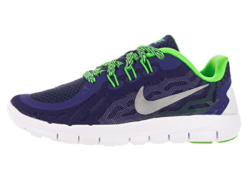 Nike Kids Free (PS) Deep Royal Blue/Metallic Silver/Green Strk