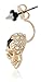 Gold Tone Punk Rock Sugar Skull Skeletons Earrings with Star Swarovski Crystal by Lovey Lovey (Black)