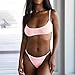 Womens Swimsuit Two Piece Bikini Set Brazilian Swimsuit Sexy Triangle Brazilian Beachwear,Pink,Lthumb 3