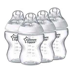 Tommee Tippee Closer To Nature Baby Bottles Slow Flow Breast-Like Nipple With Anti-Colic Valve (9oz, 4 Count)