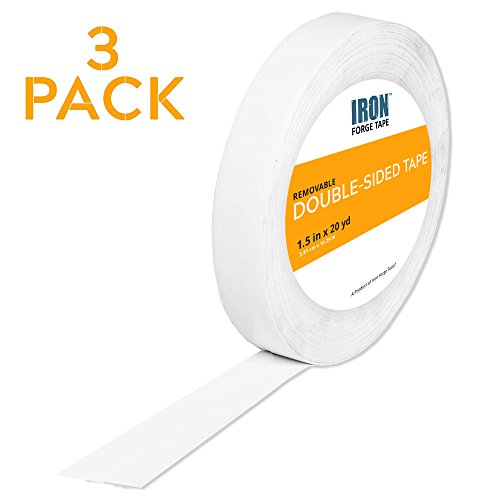 Removable Double Sided Tape 3 Pack - 1.5 inch x 20 Yards Two Sided Removable Mounting Tape