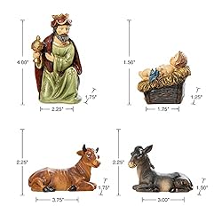 glitzhome 11Pcs Resin Nativity Figurines Set