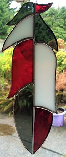 Large Feather Stained Glass Window Hanging