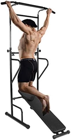 Hifeel Power Tower Dip Station Chin Up for Home Gym Strength Training Fitness Equipment Adjustable Height Sit/Pull/Press/Chin Up Bench Bar