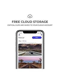 Nexar   Cámara de salpicadero para coche, almacenamiento en la nube de clips de vídeo, arranque y apagado rápido, sensor de vídeo CMOS de Sony, tarjeta SD incluida, sensor G