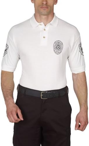 Security Polo Shirt Deluxe 100% Cotton Pre-shrunk White with Black Letters