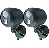 2 Pack Mr Beams MB362 Wireless LED Spotlight with Motion Sensor and Photocell - Weatherproof - Battery Operated - 140 Lumens