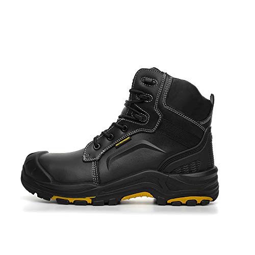 DRKA Men's Steel Toe Work Boots Waterproof Safety Shoes(18960-blk-47)