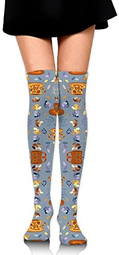 Women's Don't Spill The Beans Fashion Over Knee Thigh High Socks Stockings Length: 65 Cm