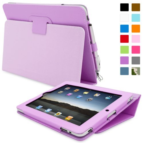 iPad 1 Case, SnuggTM Cover with Kick Stand (Purple Leather) for Apple